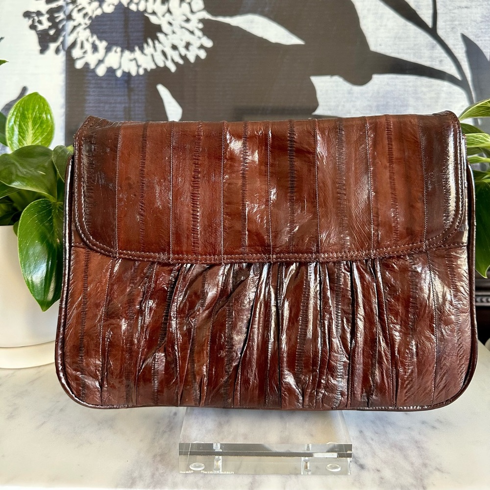 Vintage Eel Skin Envelope Clutch